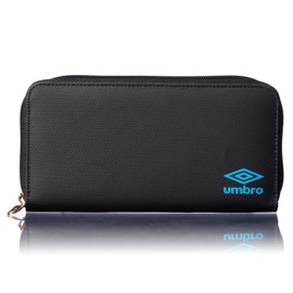 Umbro Tarpaulin Round Zip Long Wallet, Black/blue