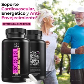 Resveratrol - Potenciado con Uva Roja, Acai y Vitamina C (180 Cápsulas Para 90 Días) - | Alta Concentracion de Polifenoles, Licopeno y Betacaroteno | Grado Farmaceutico | Absorcion Potenciada | Maxima Eficacia | Calidad Suprema | Suministro Para 90 Dias 
