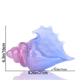 Hand blown glass conch statues, coastal home decor conch corners, glass art conch sculptures, office decor blown glass art, living room table centerpieces, bathroom shelf tops and cabinet decor.