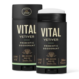 Honestly pHresh Prebiotic Natural Deodorant for Men – Aluminum & Baking Soda Free with 24 Hour Odor Protection. Clean Vegan Deodorant for Sensitive Skin. Made In USA – Vital Vetiver Scent, 2.5 oz