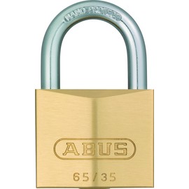 ABUS Vorhängeschloss Messing 65/35 - Kellerschloss, Spindschloss u. v. m.- Schlosskörper aus massivem Messing - gehärteter Stahlbügel - ABUS-Sicherheitslevel 4
