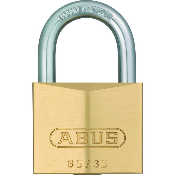 ABUS Vorhängeschloss Messing 65/35 - Kellerschloss, Spindschloss u. v. m.-