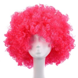 MapofBeauty 35cm Fashion Holiday Fluffy Funny Show Clown Wig (Pink)
