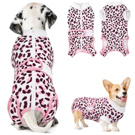 SlowTon Traje de Recuperación para Perros Macho Hembra, Camisa de Recuperación Profesional con Cremallera, Ajustable Suave Cintas Mágicas Y Bordes Elásticos, Evitar Mordeduras, Lamla y Arañazos