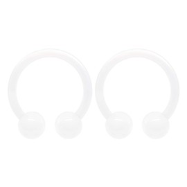 KJM FASHION Bioflex Horseshoe Ear Earrings Transparent 1.2 mm 16 g Pack of 2, Acrylic