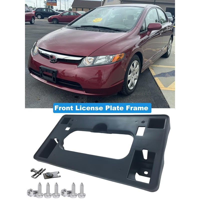 FASTCHE Front Bumper License Tag Plate Frame Bracket Holder Compatible