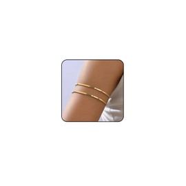 Otxas Gold Arm Cuff Bracelet for Women Minimalist Silver Arm Cuff Bracelet Upper Arm Jewelry for Women (Style-5)