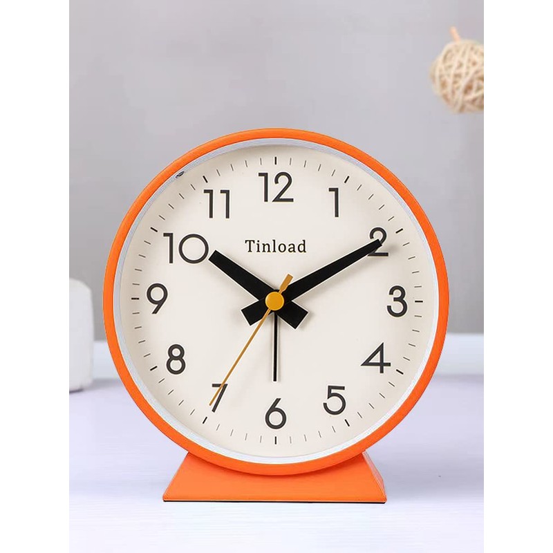 Tinload 4.5" Battery Operated Antique Retro Analog Alarm Clock, Small