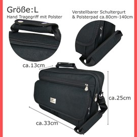 Work Bag Shoulder Bag Study Business Messenger Bag College, black