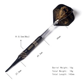 CUESOUL 16 Grams Deluxe Soft Tip Darts Set with Luxury Case (HX-STL-B2305+D602)