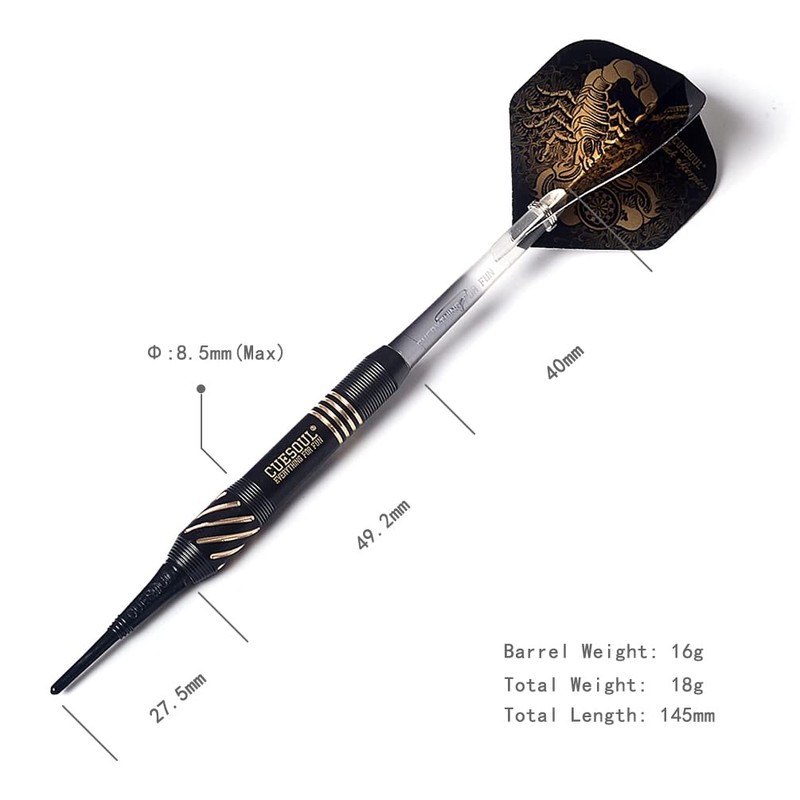 CUESOUL 16 Grams Deluxe Soft Tip Darts Set with Luxury
