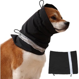 UUREED Dog Hematoma Ear Wrap, Dog Anxiety Relief Hat, Dog Windproof Waterproof Reducing Noise Hat, Warm Dog Ear Cover Winter Hat, Dog Ear Covers for Bath, Thunderstorms