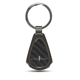 iPick Image Compatible with Lincoln Black Label Real Black Carbon Fiber Gunmetal Metal Teardrop Key Chain