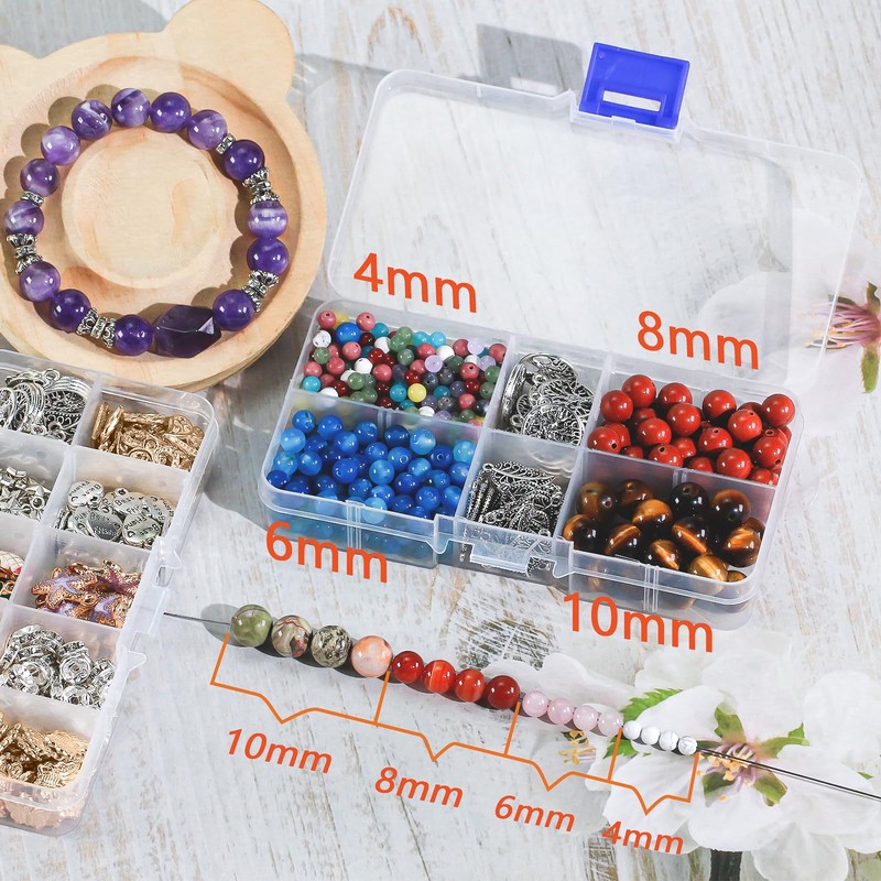 Ouubuuy Unakite 6mm Round Crystal Beads, 60pcs, Gemstone, Jewellery Making