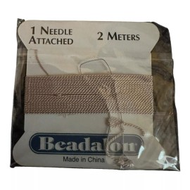 Beadalon Mauve VTG Beadalon 100% Silk For Stringing Pearls/Beads No. 4, 2m W/needle. NIP