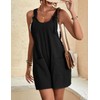 Hvewarm Women Summer Linen Overalls Shorts Loose Fit Sleeveless Knot