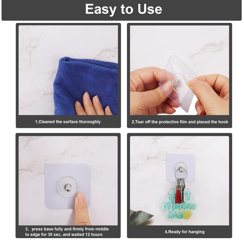AIERSA Heavy Duty Adhesive Hooks, Wall Hooks for Hanging, Screw