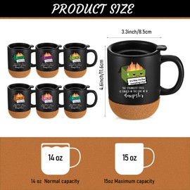 Didaey 6 Pcs Funny Dumpster Fire Mug Bulk with Cork Bottom Positive Employee Emotional Support Appreciation Gifts Inspirational Christmas Gifts for Coworker Team Vet Tech Staff, 13.5 oz