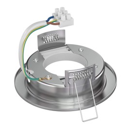 ledscom.de 2 pcs. recessed Ceiling Light ZOBE, Stainless Steel matt, Round, 107mm Ø, 1x GX53 max. 25W