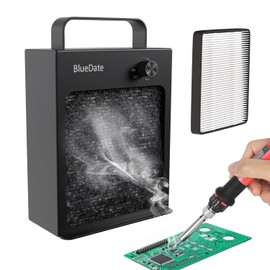BlueDate HEPA Solder Fume Absorber Remover Fume Extractor Anti-Smoke Absorber DIY Work Fan for Soldering Station, Hand Engraving, Jewelry Soldering Use with HEPA Filter