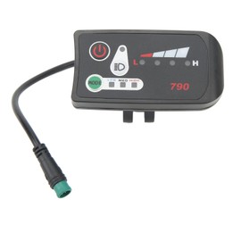 Socobeta Electric Bike LED Power Display Panel Electric Bike Modification Display Meter with Waterproof 5P Male Plug for 22 . 2mm Handlebars(#2) Cycling Accessories