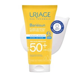 Uriage Bariésun fluido mat SPF50+ 50 ml – protección muy alta para piel grasa o acneica – efecto matificante, ligera, hidratante y con patente Bariésun para cuidado eco-friendly