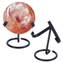 AHANDMAKER 2Pcs Crystal Ball Holder, Black Iron Arms Display Stand Sphere Display Holder for Small Gemstones Geodes Mineral Agate Home Office Decor, 8.05x2.44x3.46 inch