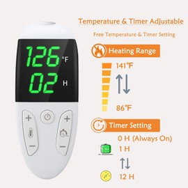 Emwel Pet Heating Pad 45 * 45cm Adjustable Timer & Adjustable Temperature,Waterproof Safe Heated Pet mat for Dog Cat