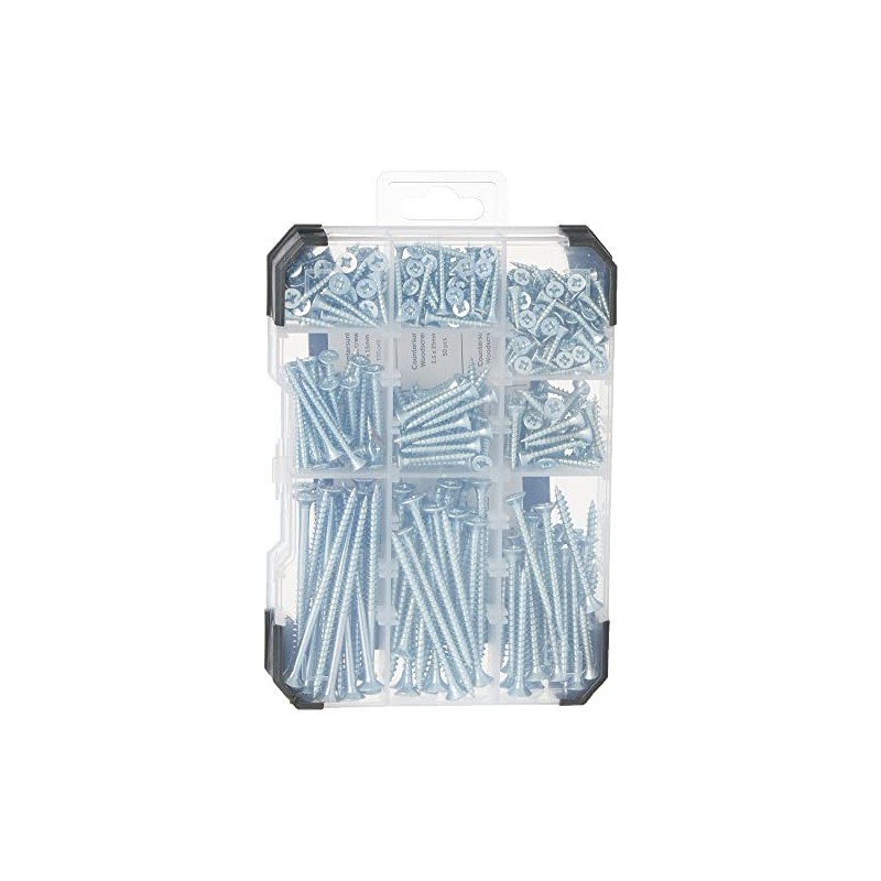 TIMCO Countersunk Silver Woodscrews Mixed Tray - 340pcs