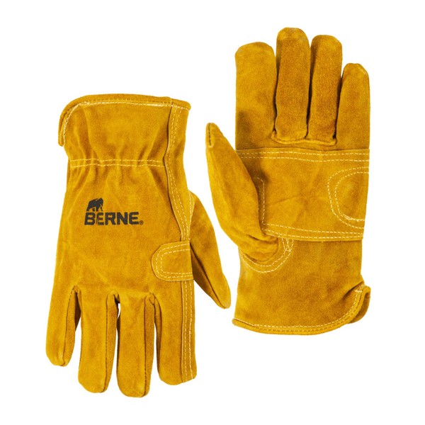 Berne Men's Classic Leather Work Glove, XX-Large Regular, Gold