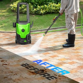 Electric Pressure Washer 5000 PSI, 4.0GPM Portable Power Washer with 33FT Hose, 4 QC Nozzles and 500ML Soap Bottle, Power washers Cleaner Machine for Cars/Home/Driveways/Patios/Decks/Fences, Green