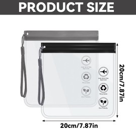 5PcsTransparent Approved Security Toiletry Bag Lightweight Leakproof Makeup Bag Waterproof Airport Liquid Bags for Travel Accessories, Holiday Essentials