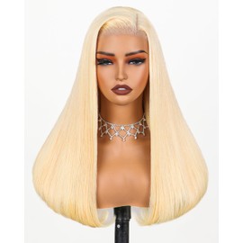 Arabella 613 Lace Front Wigs Human Hair 6x5 Ready to Go Glueless Wigs Human Hair 230% Density 12A Pre Cut Lace Pre Plucked Bleached Knots 613 Blonde HD Lace Frontal Wig (18inch, 6X5 Straight Wig)