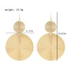 Large Geometric Double Round Disc Dangle Drop Earrings Minimalist Irregular