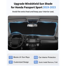 Sunshade Windshield Sun Shade Custom Fit 2019-2024 Sport, EX-L, Touring, Eliten, SUV Accessories Foldable Sun Visor Front Window Shield Protector Block UV Ray
