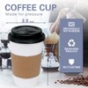 Ginkgo [100 Pack 16 oz Disposable Coffee Cups with Lids