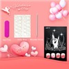 Vopintpy Romantic Glitter Lips Press On Nails - Medium Square