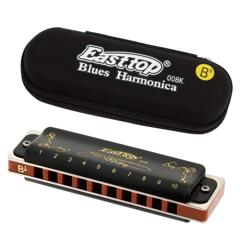 East Top Diatonic Blues Harmonica 10 Holes T008K Key of