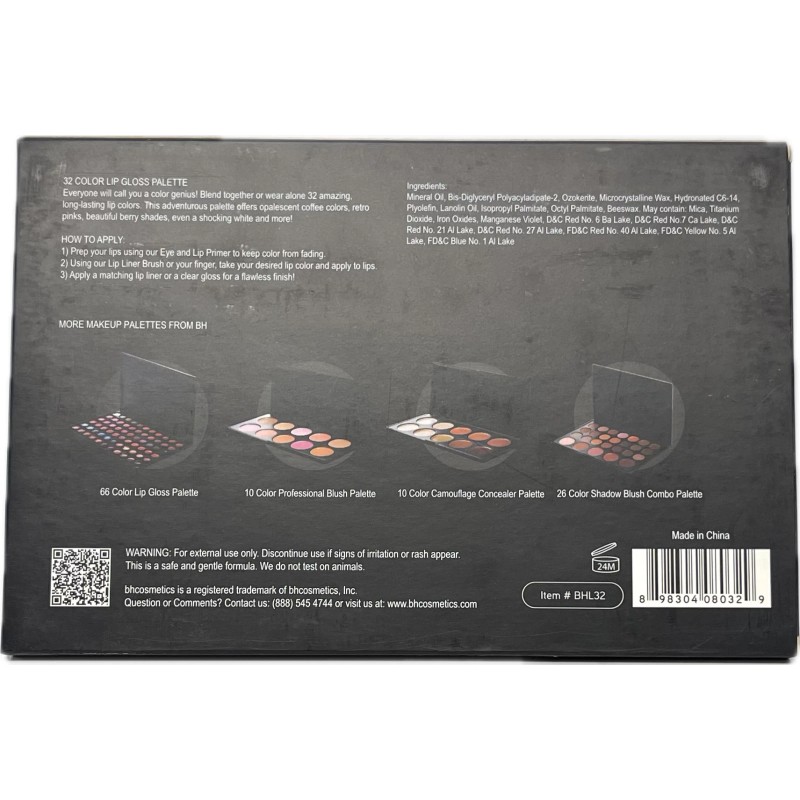 BH Cosmetics 32 Color Lip Gloss Palette