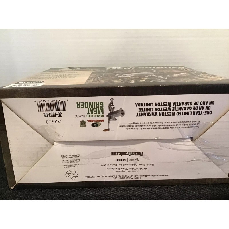 Weston Mossy Oak Gamekeeper #10 Manual Meat Grinder Venison Beef