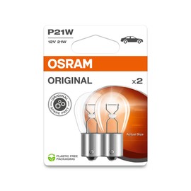 OSRAM Original Line 12 V, lamps with metal bases, P21W, double blister pack, 2 lamps