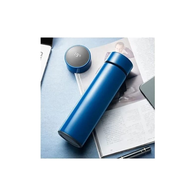 Termo Digital 500ml Inteligente De Acero Inoxidable (Azul)