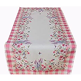 KAMACA Table Runner Summer Spring Table Decoration 85 x 85 cm Rectangular Living Room Dining Room Kitchen (Flowers and Butterflies 40 x 90 cm)