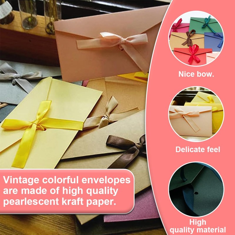 Pack of 12 Envelopes, Retro Envelopes, Colorful Envelopes, Kraft Envelopes,