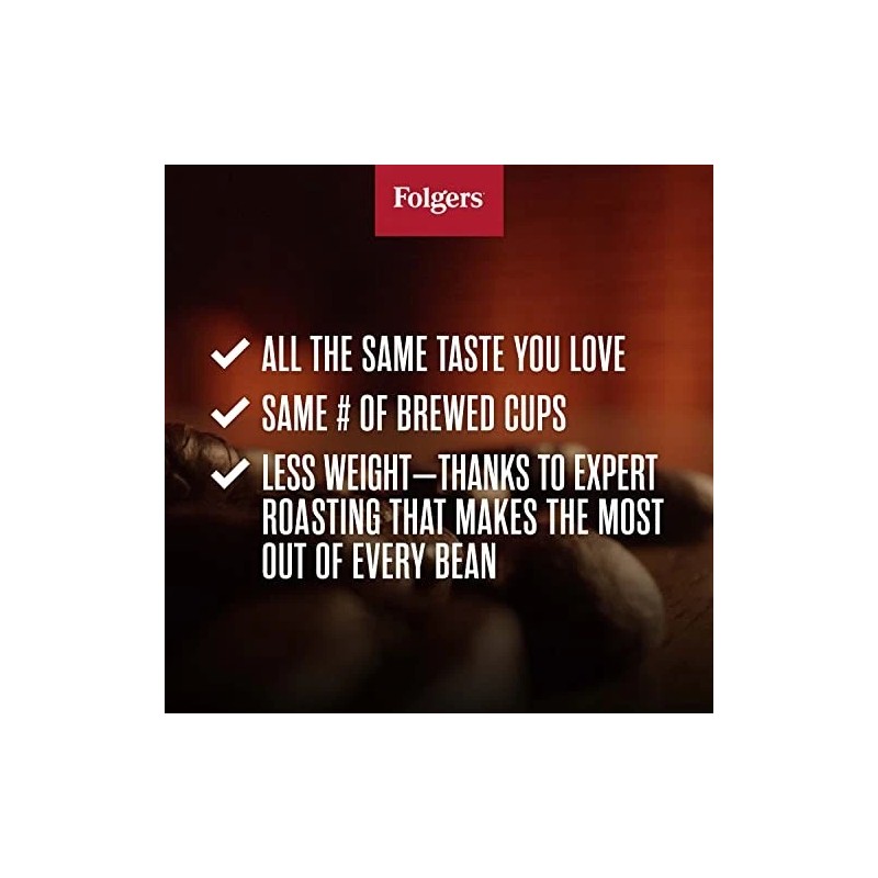 Folgers 1 2 Caff Ground Coffee 22.6 Ounce Medium Roast