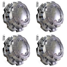 Ultra Wheels x4 Ultra Wheels Chrome Custom Wheel Rim Center Cap Caps 89-9898 NEW + SCREWS