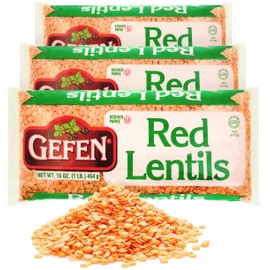 Gefen Red Lentils, 16oz (3 Pack) Great in Soups and Stews | Certified Kosher