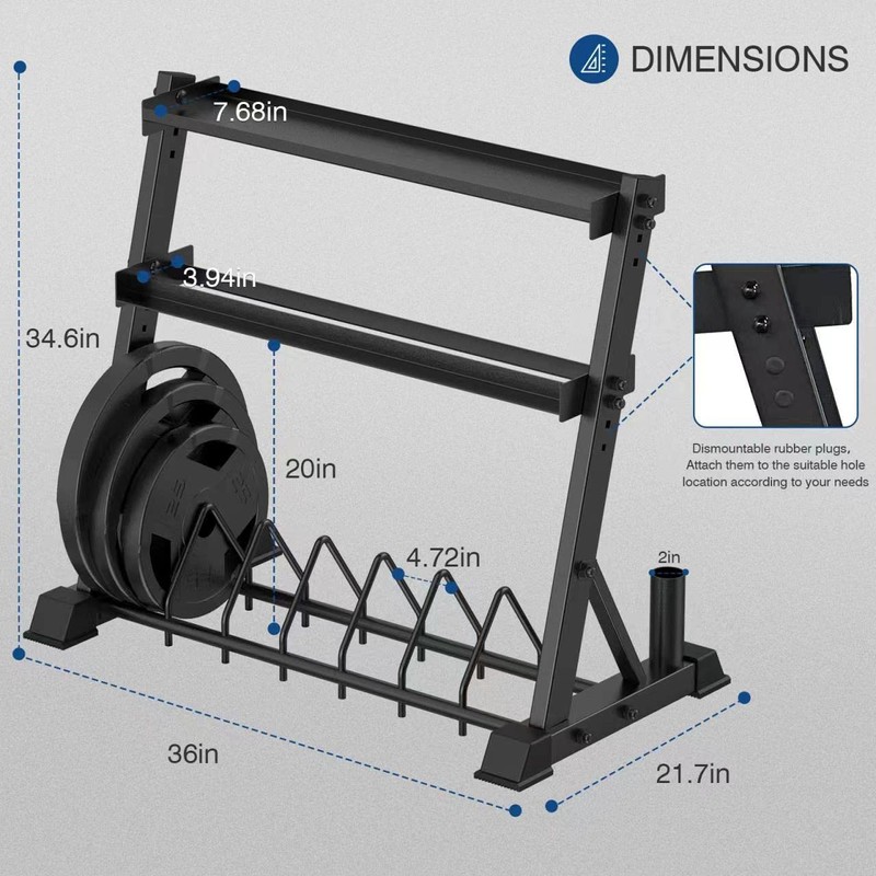 ULTRA FUEGO Dumbbell Rack 3-Tier Weight Plate Rack Storage Stand