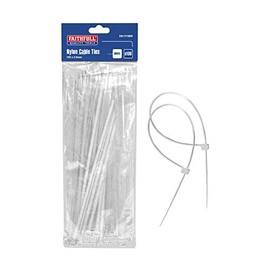 Faithfull CT150W Cable Ties 150 x 3.6mm (Pack of 100) - White