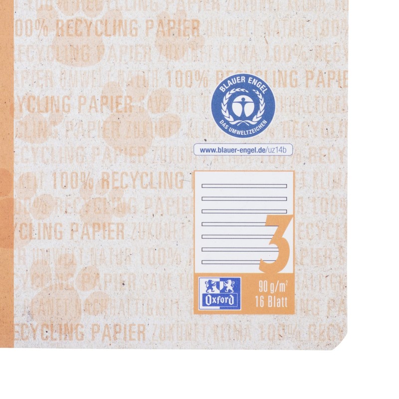 Oxford A5 Recycled Exercise Book 16 Sheets Line Style 3